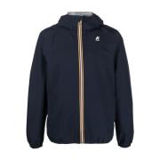 Blauwe hoodie met logo print K-Way , Blue , Heren