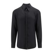 Zijden overhemd met monogram Dolce & Gabbana , Black , Heren