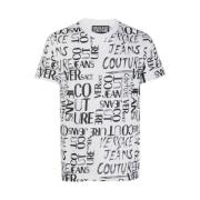 T-Shirt met Doodle Logo Print Versace Jeans Couture , White , Heren
