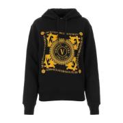 Zwarte katoenen sweatshirt Versace Jeans Couture , Black , Dames