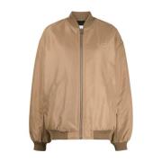 Beige Jassen met Geborduurd Logo Maison Kitsuné , Beige , Heren