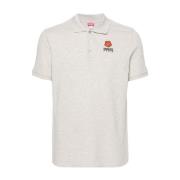 Grijze Polo T-shirts met Geborduurd Logo Kenzo , Gray , Heren
