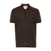 Bruine Logo Jacquard Polo Shirt Moschino , Brown , Heren