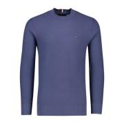 Blauwe Trui met Ronde Hals Tommy Hilfiger , Blue , Heren