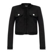 Tweed blazer Versace , Black , Dames