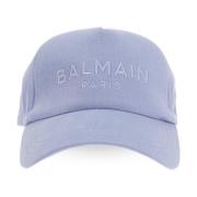 Baseballpet met logo Balmain , Blue , Heren