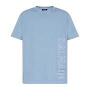 T-shirt met logo Balmain , Blue , Heren