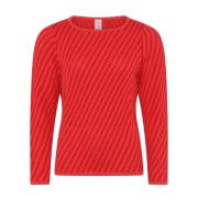 Speciale Geruite Pullover Blouse Roze/Rood Skovhuus , Red , Dames