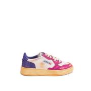 Leren Sneakers in Wht/Pink/Prp Autry , Multicolor , Dames