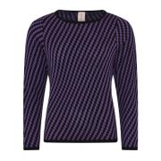 Speciale Geruite Pullover Blouse Skovhuus , Purple , Dames