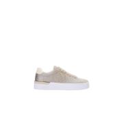 Glitter Sneakers met Maxi-logo en studs Liu Jo , Beige , Dames