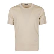 Stijlvolle Beige Geribbelde T-Shirt Tom Ford , Beige , Heren