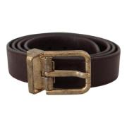 Vintage Logo Metalen Gesp Riem Dolce & Gabbana , Brown , Heren