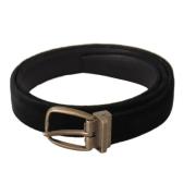 Zwart Velvet Gouden Gesp Riem Dolce & Gabbana , Black , Heren