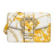 Abstracte Ketting Crossbody Tas Versace Jeans Couture , White , Dames