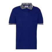 Blauwe Polos Versace Jeans Couture , Blue , Heren