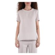 Textiel T-shirt met Zijdelingse Spleten Max Mara , Gray , Dames