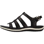 Comfortabele platte sandalen voor vrouwen Geox , Black , Dames