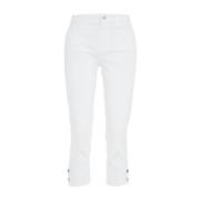Cropped Jeans met Logo Details Liu Jo , White , Dames