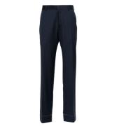 Marineblauwe Pantalon met Verborgen Sluiting Brioni , Blue , Heren