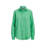Casual Linnen Overhemd met Geborduurd Logo Polo Ralph Lauren , Green ,...