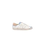 Witte lage top sneakers met blauw suède Philippe Model , White , Dames