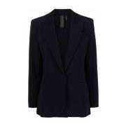 Donkerblauwe Getailleerde Blazer Norma Kamali , Blue , Dames