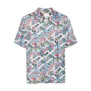 Blauwe Jersey Print Overhemd PS By Paul Smith , Blue , Heren
