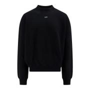 Katoenen Sweatshirt met Off Print Off White , Black , Heren