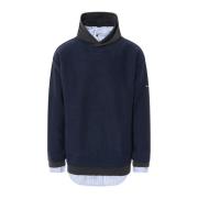 Katoenen Gebreide Sweatshirt met Overhemd Detail Balenciaga , Blue , H...