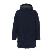 Navy Blauwe Waterdichte Jas K-Way , Blue , Heren