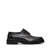 Zwarte Rockstud Leren Derby Schoenen Valentino Garavani , Black , Here...