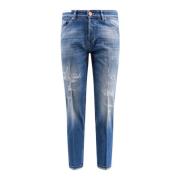 Reggae Stretch Katoenen Jeans PT Torino , Blue , Heren