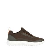 Casual Khaki Textiel Sneakers Geox , Green , Heren