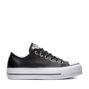 Zwarte Casual Leren Sneakers oor rouwen Converse , Black , Dames