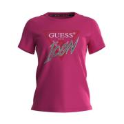 Dames Roze T-Shirt Guess , Pink , Dames