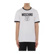 Witte T-shirts en Polos Moschino , White , Heren