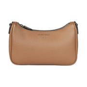 Bruin Leren Dames Schoudertas Giorgio Armani , Brown , Dames