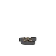 Grijs Leren Riem met Gancini Gesp Salvatore Ferragamo , Gray , Dames