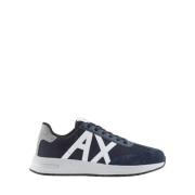 Ronde Neus Rubberen Zool Veterschoenen Armani Exchange , Blue , Heren