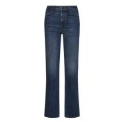 Blauwe Stovepipe Jeans met Hoge Taille Khaite , Blue , Dames