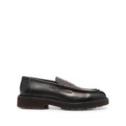 Bruin Leren Loafers met Rubberen Zool Doucal's , Brown , Heren