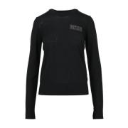 Zwarte Katoenen Crew-Neck Sweater N21 , Black , Dames