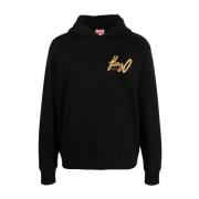 Zwarte Logo Katoenen Hoodie Kenzo , Black , Heren