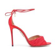 Rode Sandalen met Twist Detail Aquazzura , Red , Dames