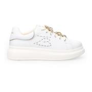 Witte Leren Sneakers met Strass Accenten Tosca Blu , White , Dames