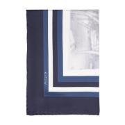 Blauwe Zijden Sjaal met Oosters Print Kiton , Blue , Dames
