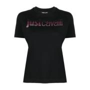 Zwarte T-shirts & Polos voor Dames Just Cavalli , Black , Dames