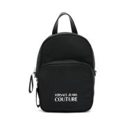 Zwarte Bucket Bag Rugzak voor Vrouwen Versace Jeans Couture , Black , ...