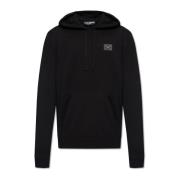 Wollen hoodie met logo Dolce & Gabbana , Black , Heren